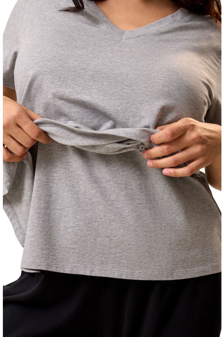 Classic Modal V-Neck Nursing T-Shirt, Alternate, color, Grey Heather