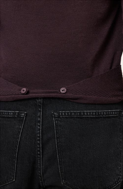 Allsaints Wasson Pirate Wrap Merino Wool Cardigan In Burgundy