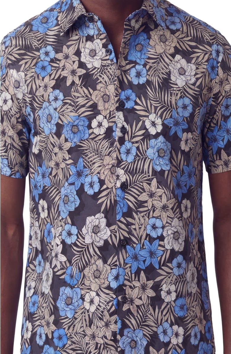 Lords of Harlech Tropical Mix Mens Printed Button Up Shirt, Alternate, color, Tropical Mix Black