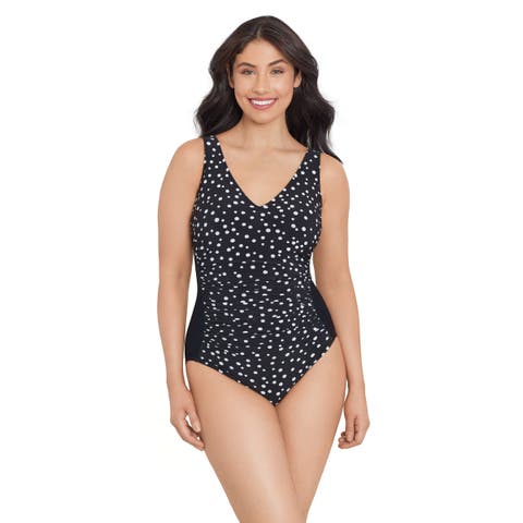 Jean Ruching One-Piece Control Swimsuit