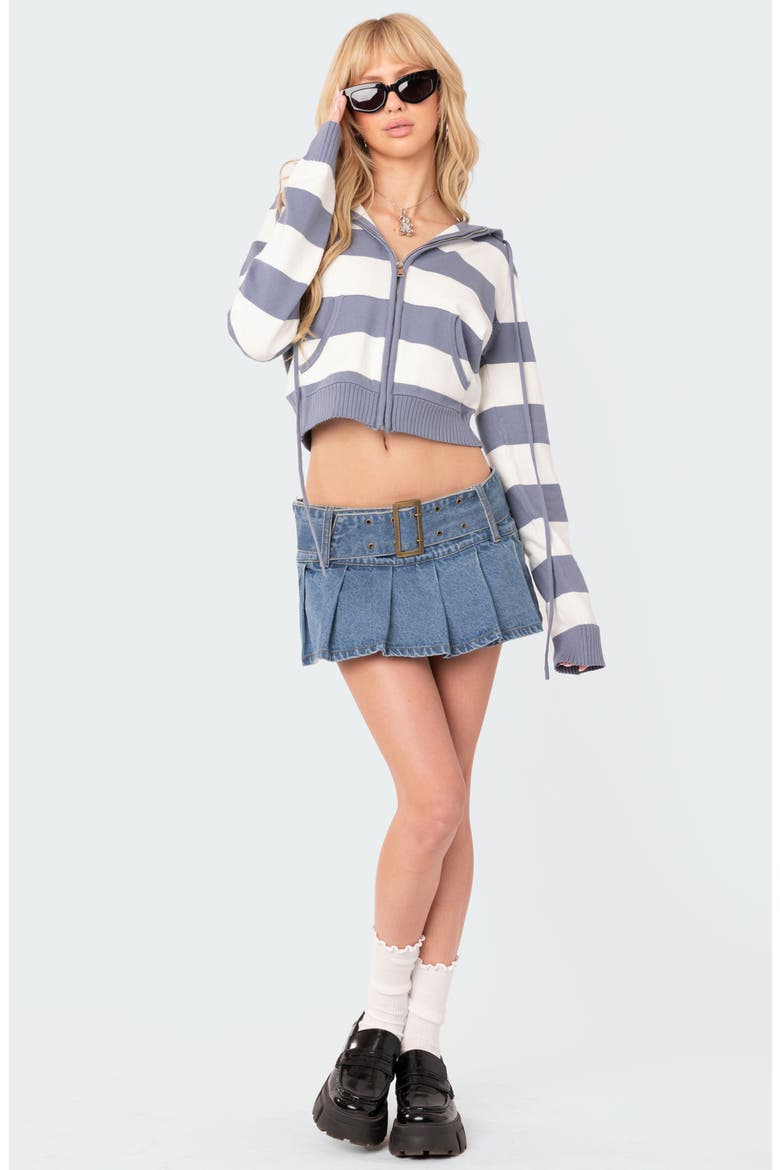 Ginger Stripe Hooded Jacket, Alternate, color, BLUE