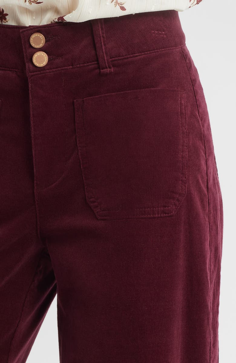 Wit & Wisdom Emma Wide Leg Corduroy Pants, Alternate, color, Plum