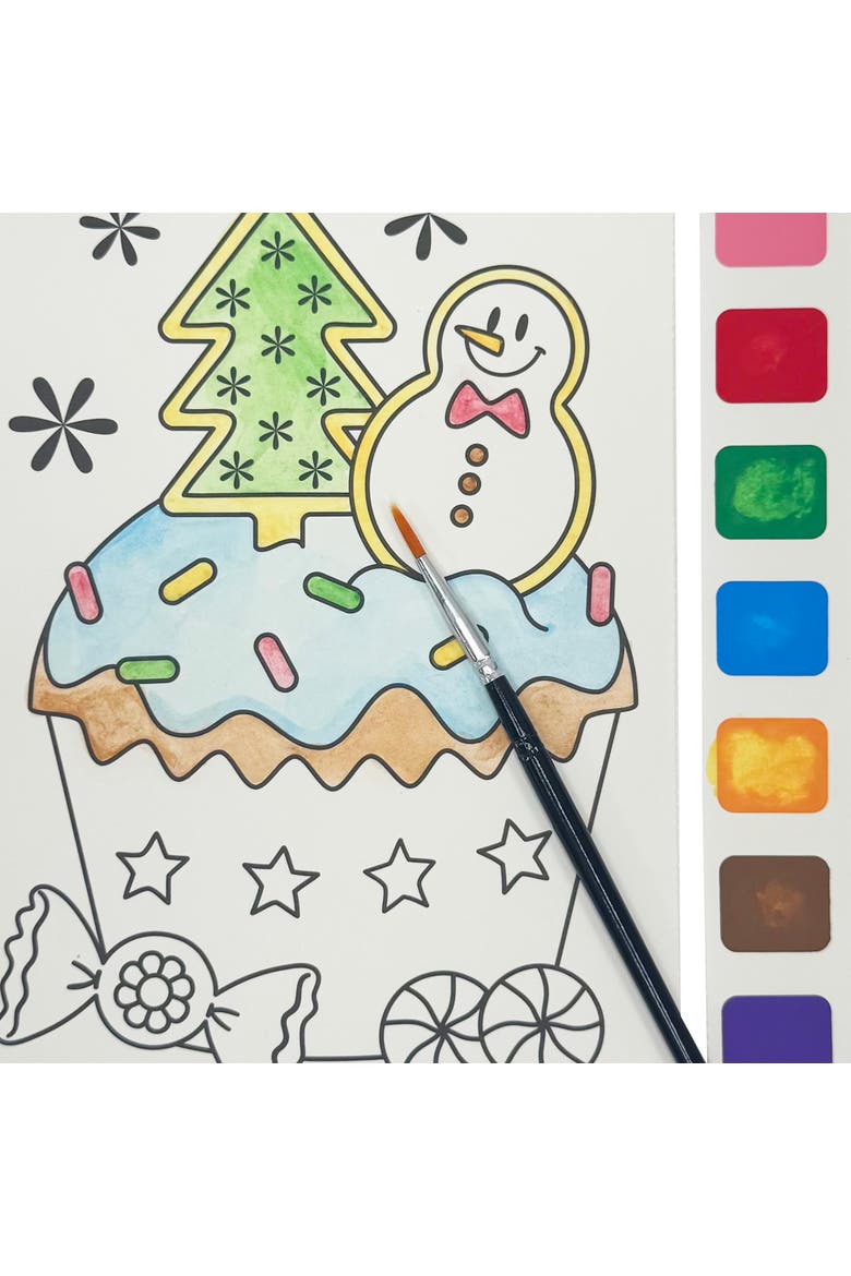 Watercolor Pad Kit, Christmas Cookies, 8 Dessert Designs, Alternate, color, Multicolored
