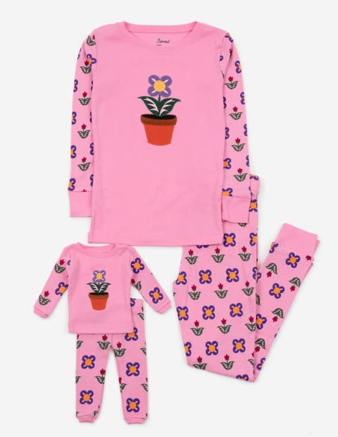 Girls 2-pc. Cotton Pajamas with Matching Doll Accessory - Spring & Everyday Prints (Toddler, Little Kid & Big Kid)