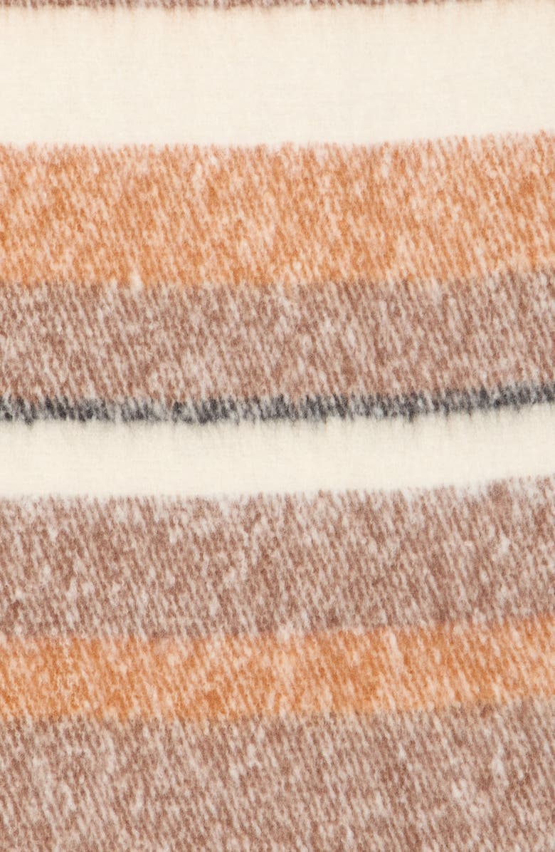 Steve Madden Fringe Trim Stripe Scarf, Alternate, color, Dark Brown Multi