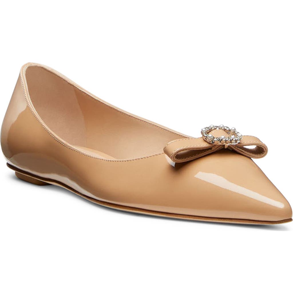 Stuart Weitzman Diana Patent Bow Ballerina Flats