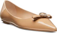 Stuart Weitzman Diana Bow Pointed Toe Flat