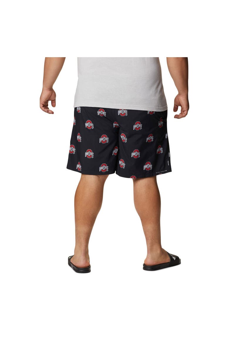 Men's Columbia Black Ohio State Buckeyes Big & Tall Backcast II Allover Print Omni-Shade Shorts, Alternate, color, Black
