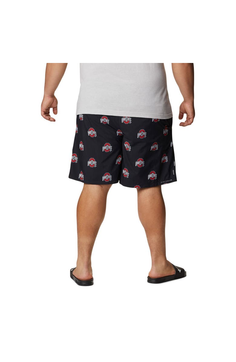 Columbia Men's Columbia Black Ohio State Buckeyes Big & Tall Backcast II Allover Print Omni-Shade Shorts, Alternate, color, Black