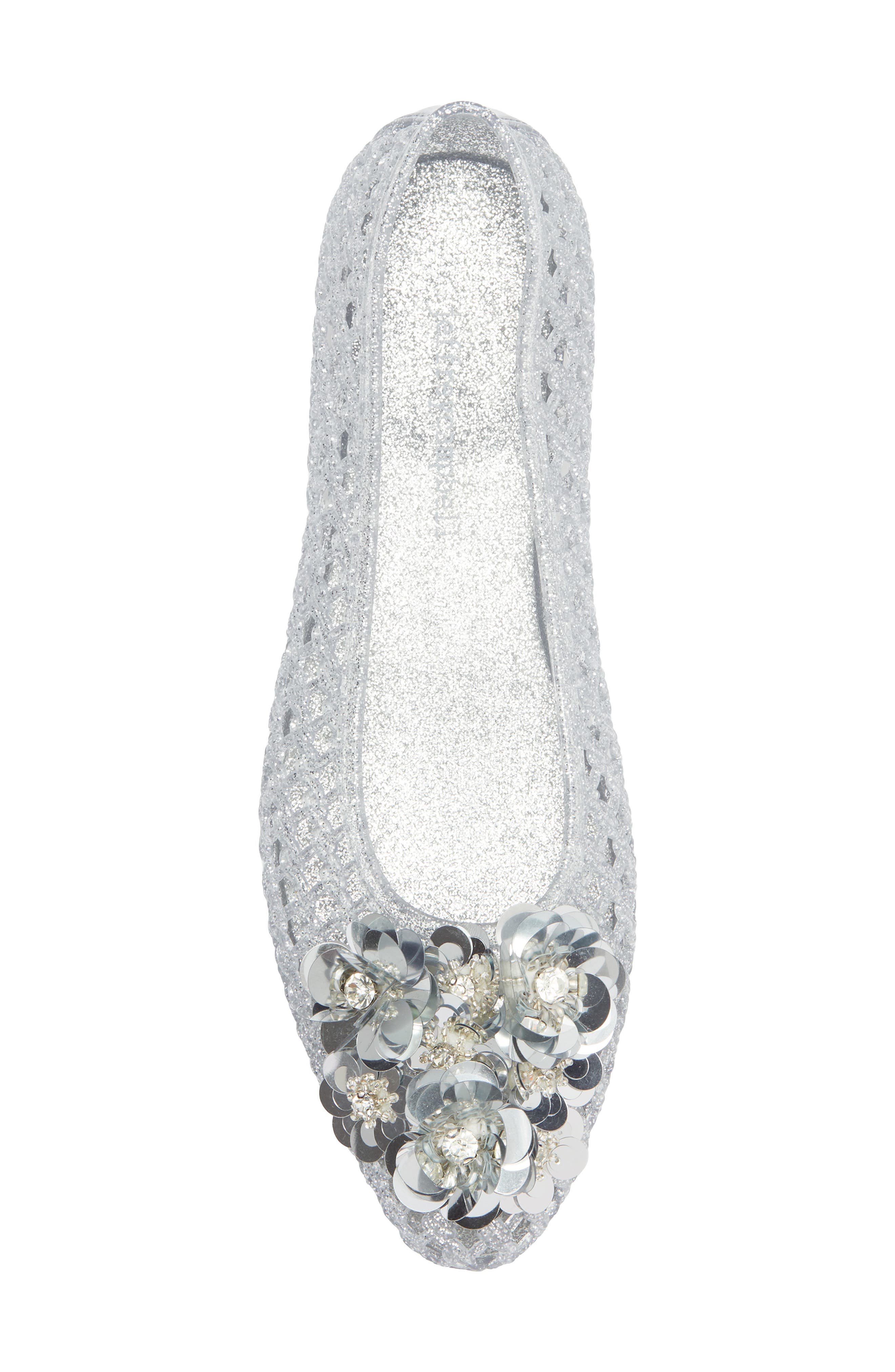 Whimzy Jelly Flat, Alternate, color, SILVER GLITTER SILVER