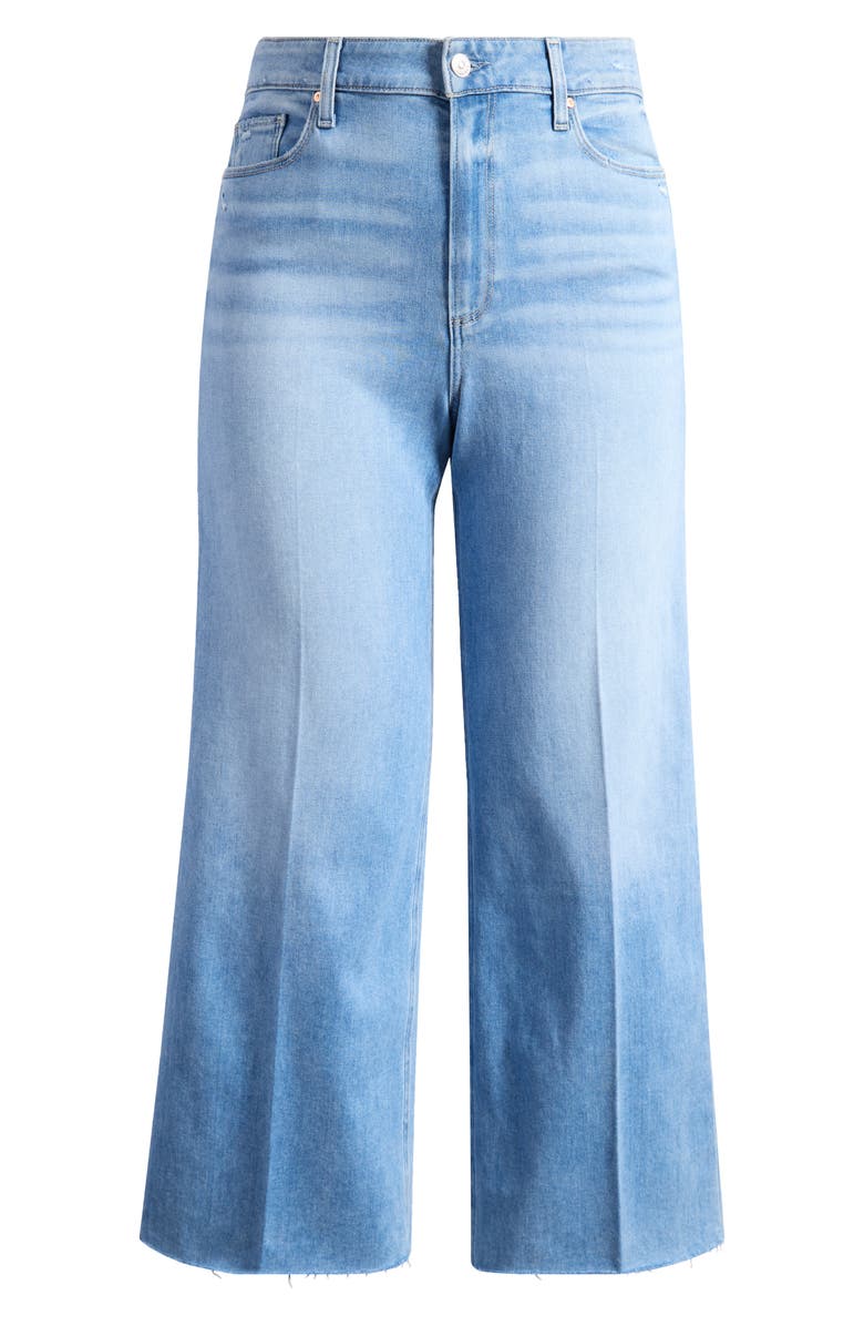 PAIGE Anessa Raw Hem High Waist Wide Leg Jeans, Alternate, color, Helena