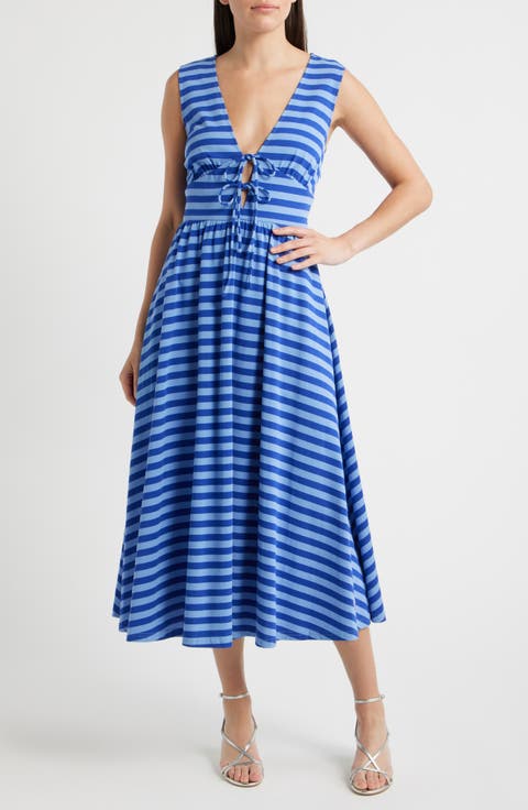 Gennaro Striped Cotton Midi Dress
