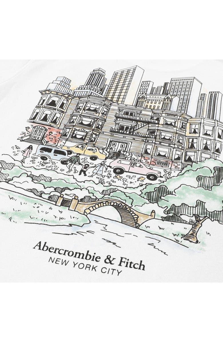 abercrombie kids Kids' NYC Sketch Graphic T-Shirt, Alternate, color, Bright White