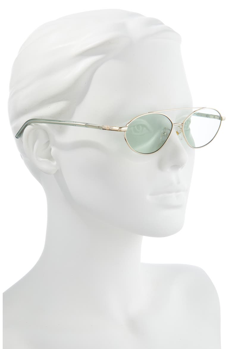 56mm Pilot Oval Sunglasses, Alternate, color, GOLD PINK