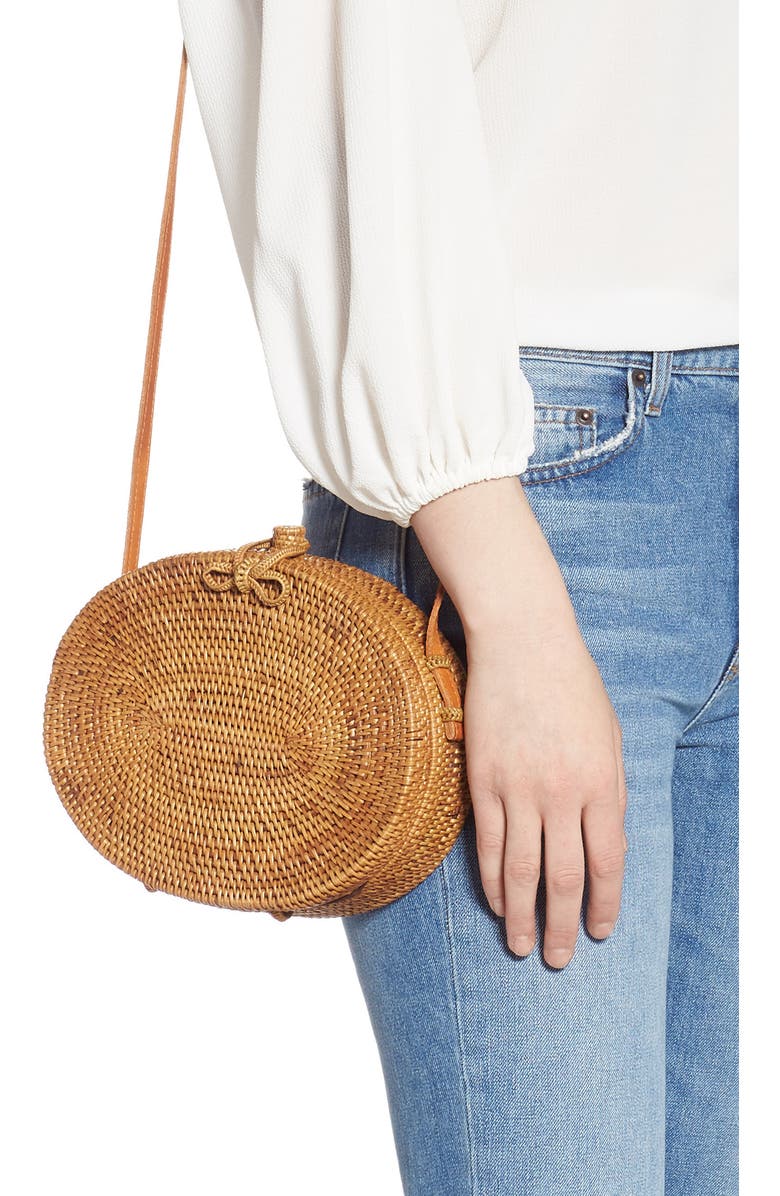 Street Level Oval Rattan Canteen Bag, Alternate, color,