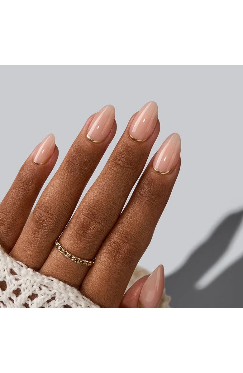 Btartboxnails Press-on Nails Set Short Almond, Alternate, color, Gold End