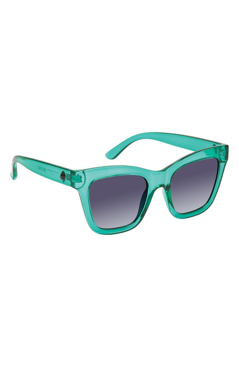 Kurt Geiger London 53mm Cat Eye Sunglasses, Alternate, color, Crystal Green/ Smoke Gradient