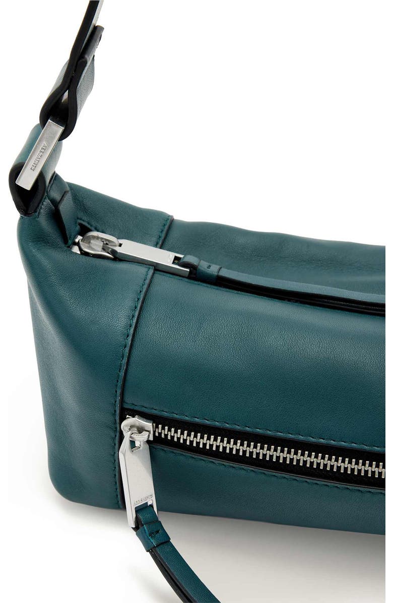 AllSaints Mini Vega Leather Shoulder Bag, Alternate, color, Emerald Green