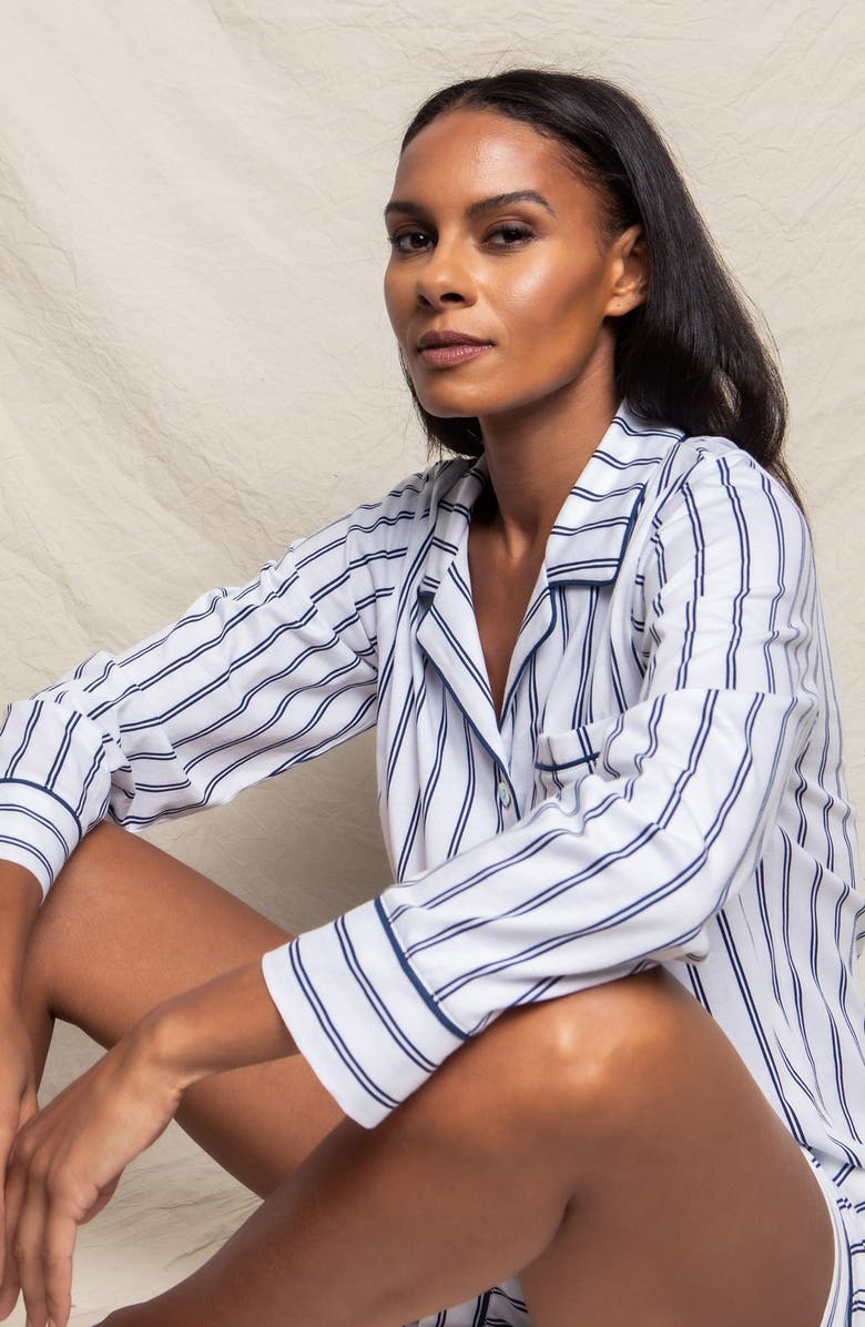Petite Plume Stripe Pima Cotton Pajamas, Alternate, color,