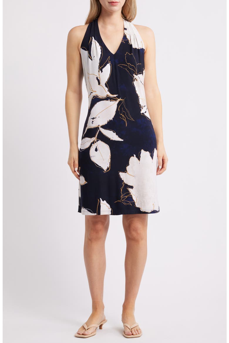 Sanded Petals Sleeveless Dress, Main, color, COASTLINE