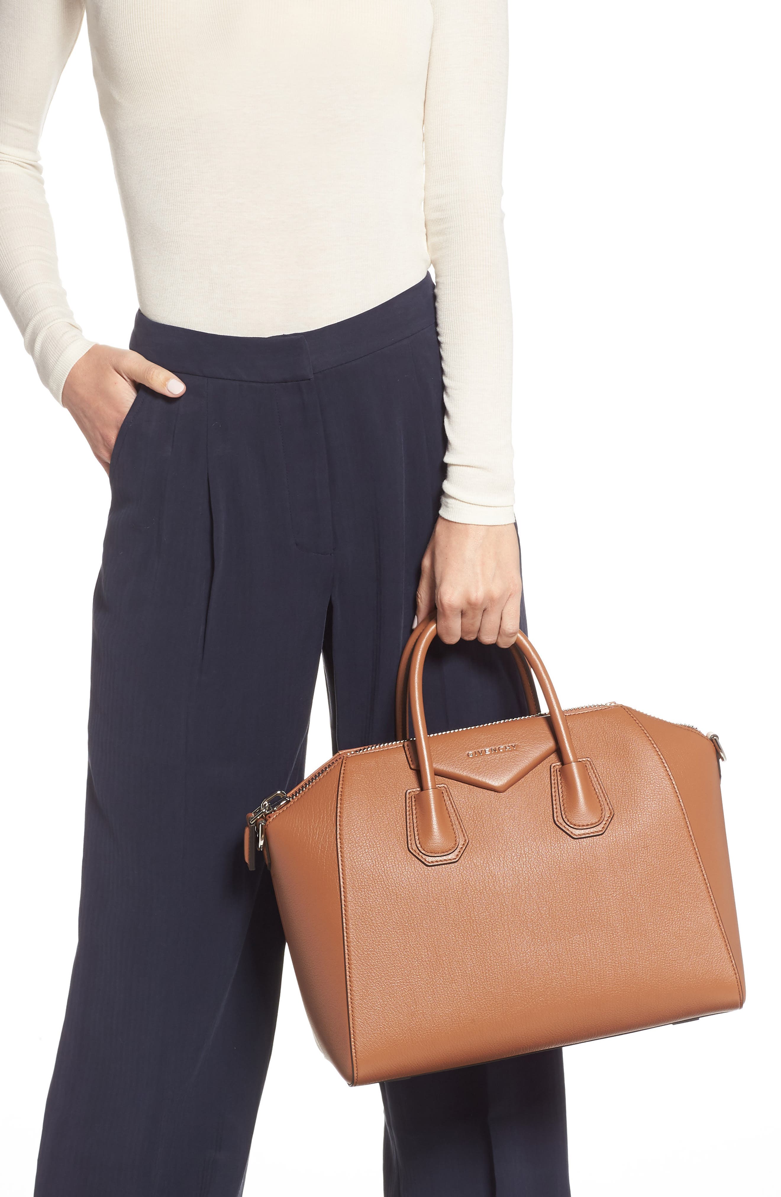 Givenchy Medium Antigona Sugar Leather Satchel, Alternate, color, 