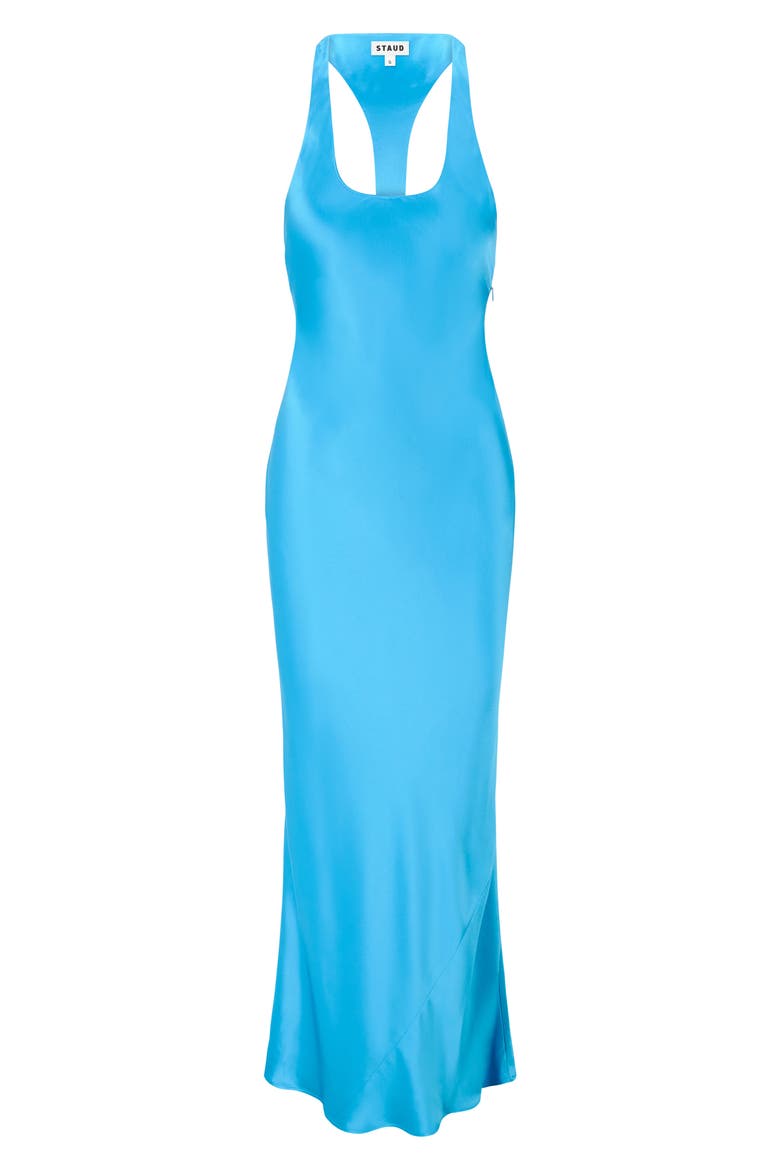 Juanita Racerback Satin Gown, Alternate, color, POOL