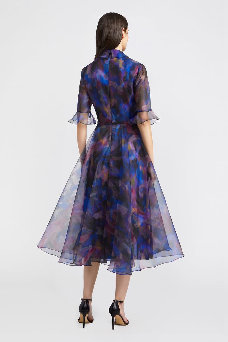 Colette Shirt Button Down Organza Dress, Alternate, color, Shadow Aura
