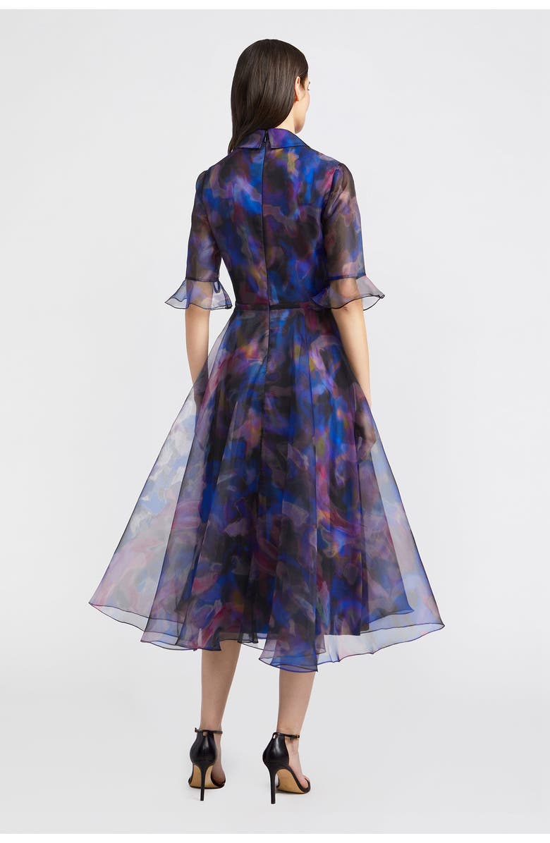 Theia Colette Shirt Button Down Organza Dress, Alternate, color, Shadow Aura