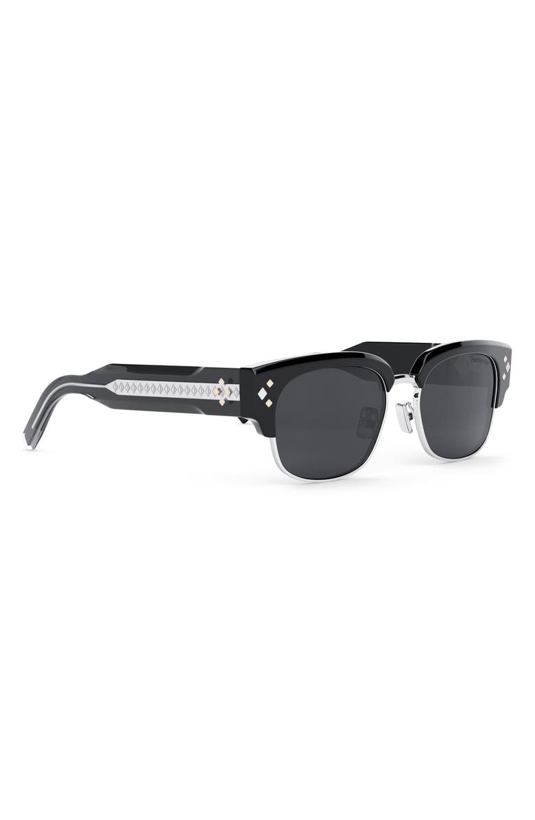 DIOR CD Diamond C1U 55mm Square Sunglasses, Alternate, color, Shiny Black / Smoke