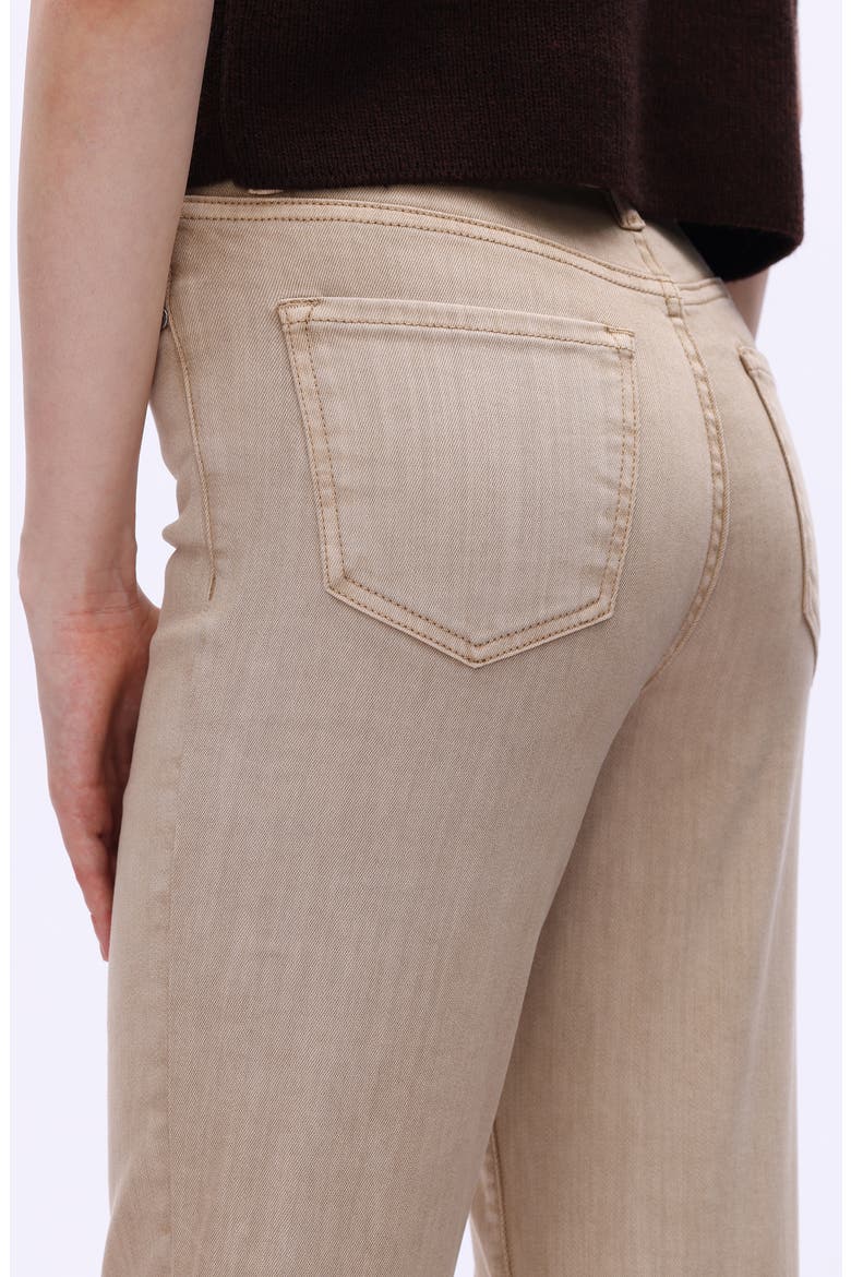 Seamed High Waist Straight Leg Jeans, Alternate, color, KHAKI