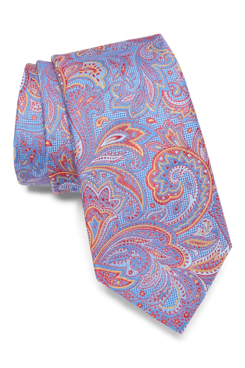 Woodland Paisley Silk Blend Tie, Main, color, ROSE