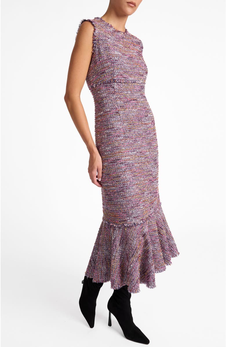 Santorelli Andi Sleeveless Tweed Midi Sheath Dress, Main, color, Dusty Lilac