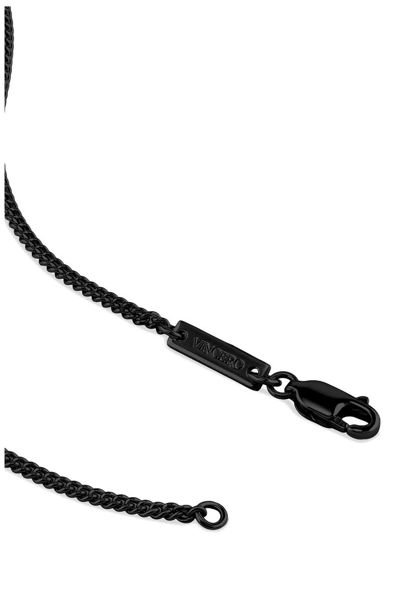 Initial Tag Necklace, Main, color, BLACK - M