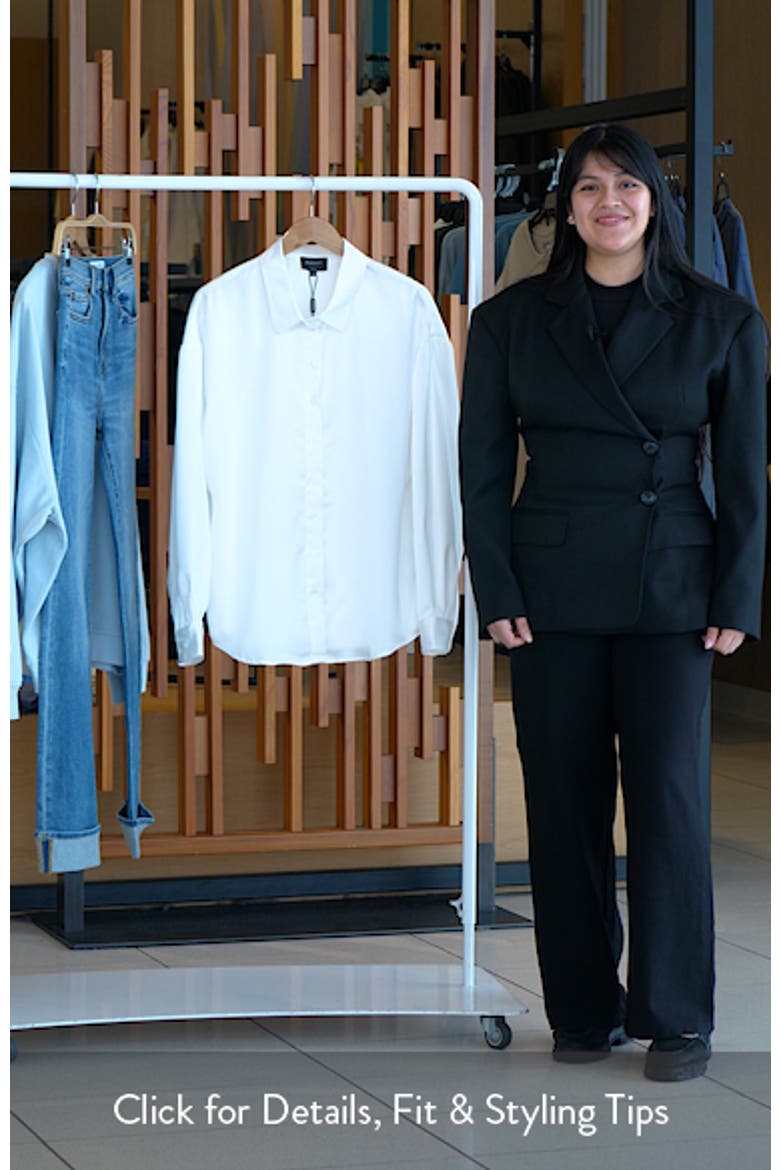 Luana Oversize Satin Button-Up Shirt video