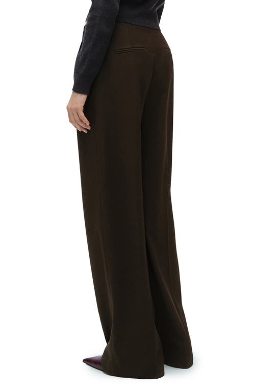Shop Mango Wide Leg Suit Pants In Khaki Brown