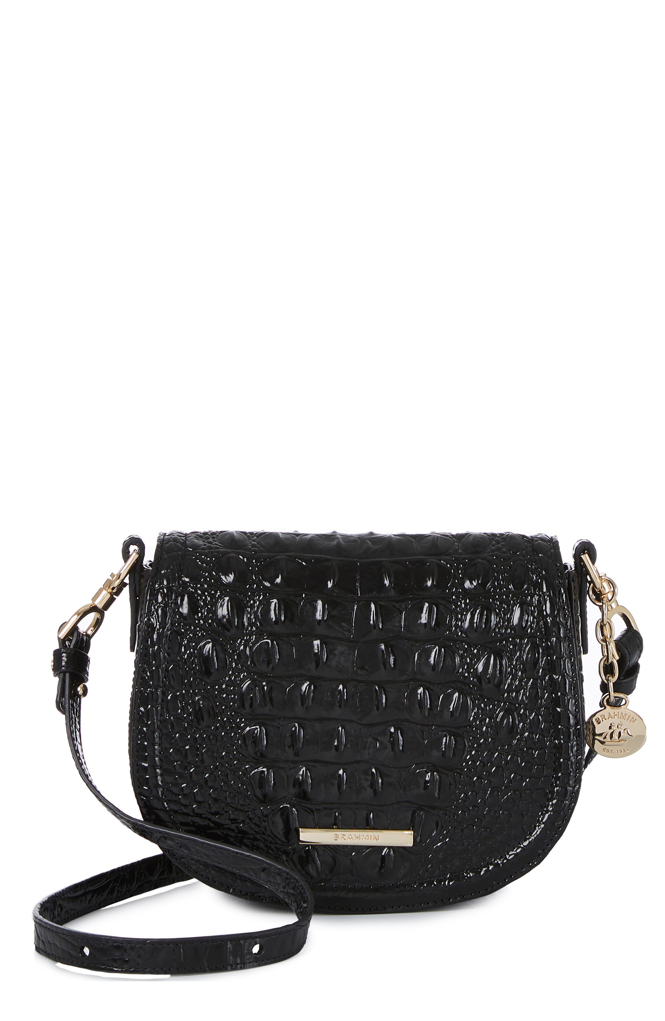 Brahmin Briar Croc Embossed Leather Crossbody Bag, Main, color, 