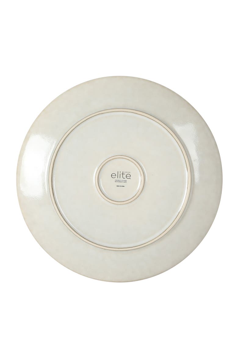 White Sands Plates and Bowls Sets, Stoneware Dinnerware Sets, Reactive Glaze Dish Set - Moonstone White, Alternate, color, Ash