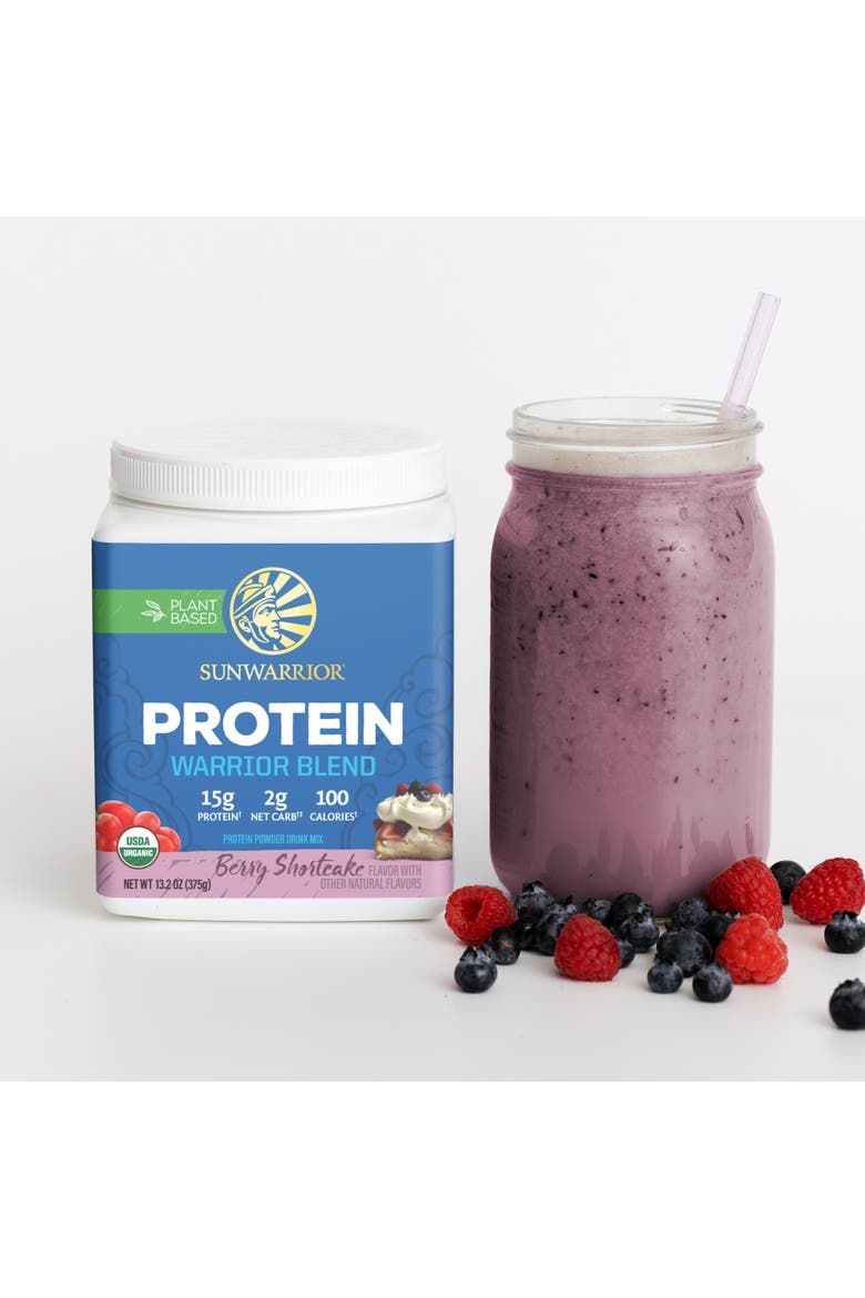 Organic Warrior Blend Berry Shortcake Protein Powder Tub, Alternate, color, 375g