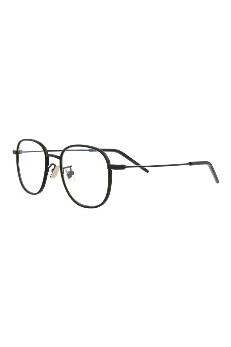 48mm Round Optical Glasses, Alternate, color, BLACK BLACK TRANSPARENT