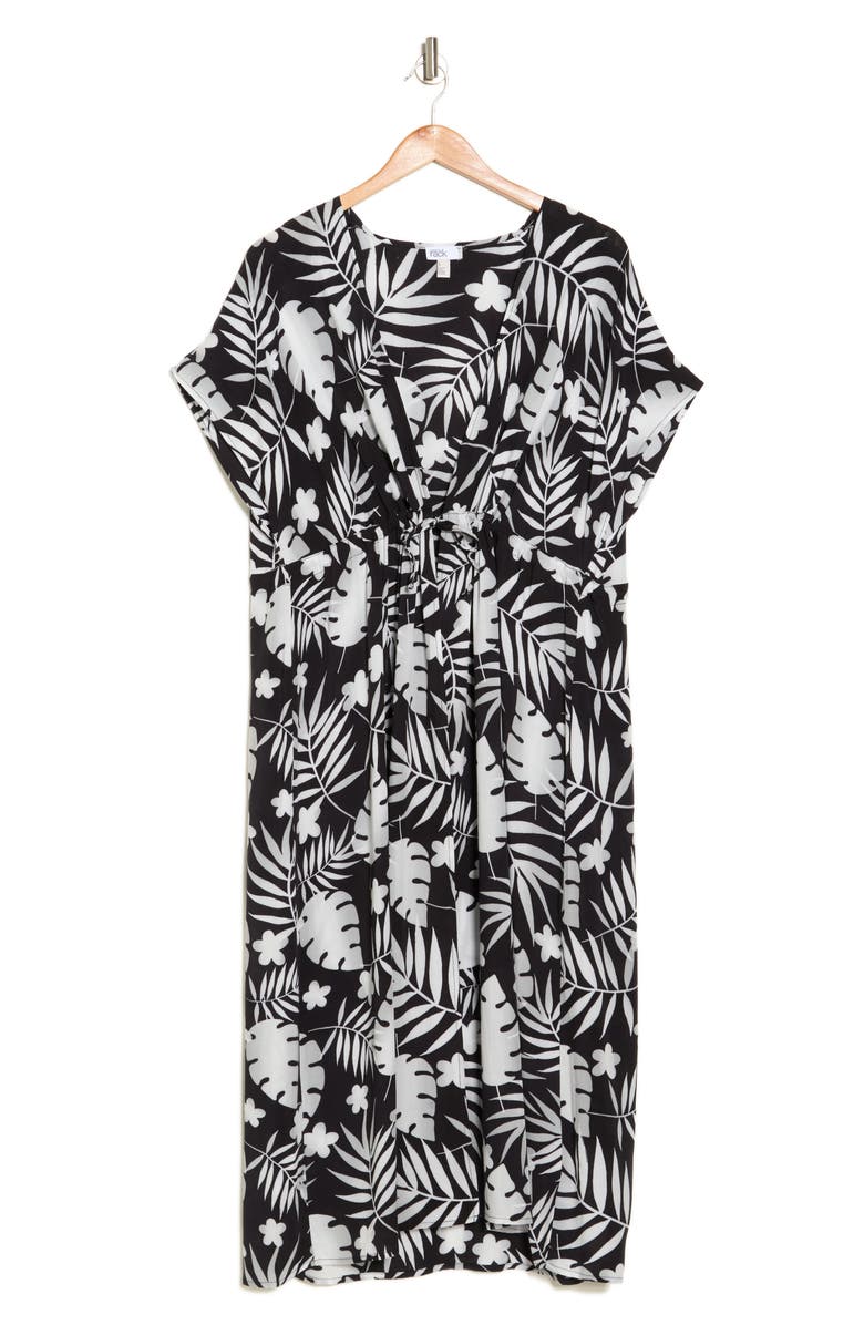 NORDSTROM RACK Floral Short Sleeve Cover-Up Dress, Alternate, color,