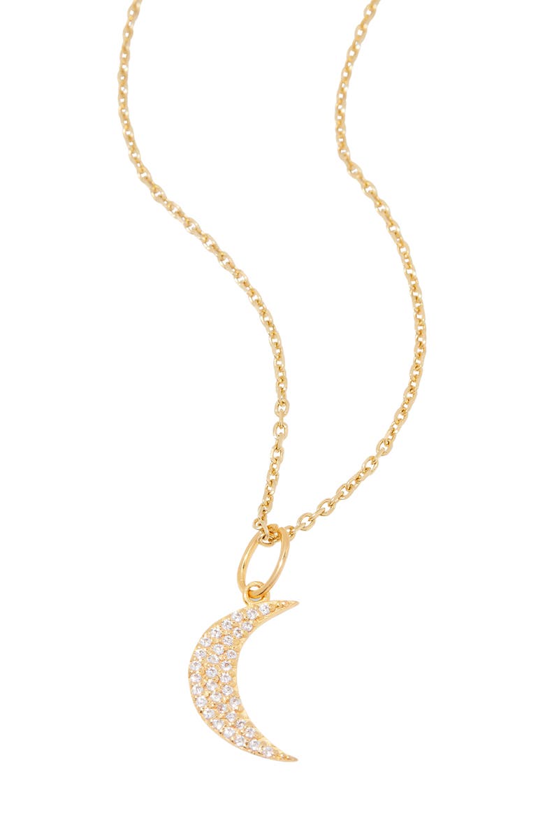 Adeline Moon Pendant Necklace, Alternate, color, GOLD
