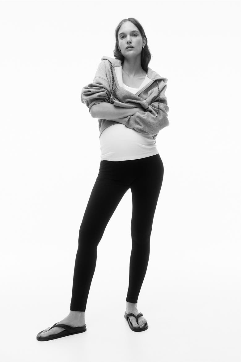 Mama Before & After Leggings, Alternate, color, Black