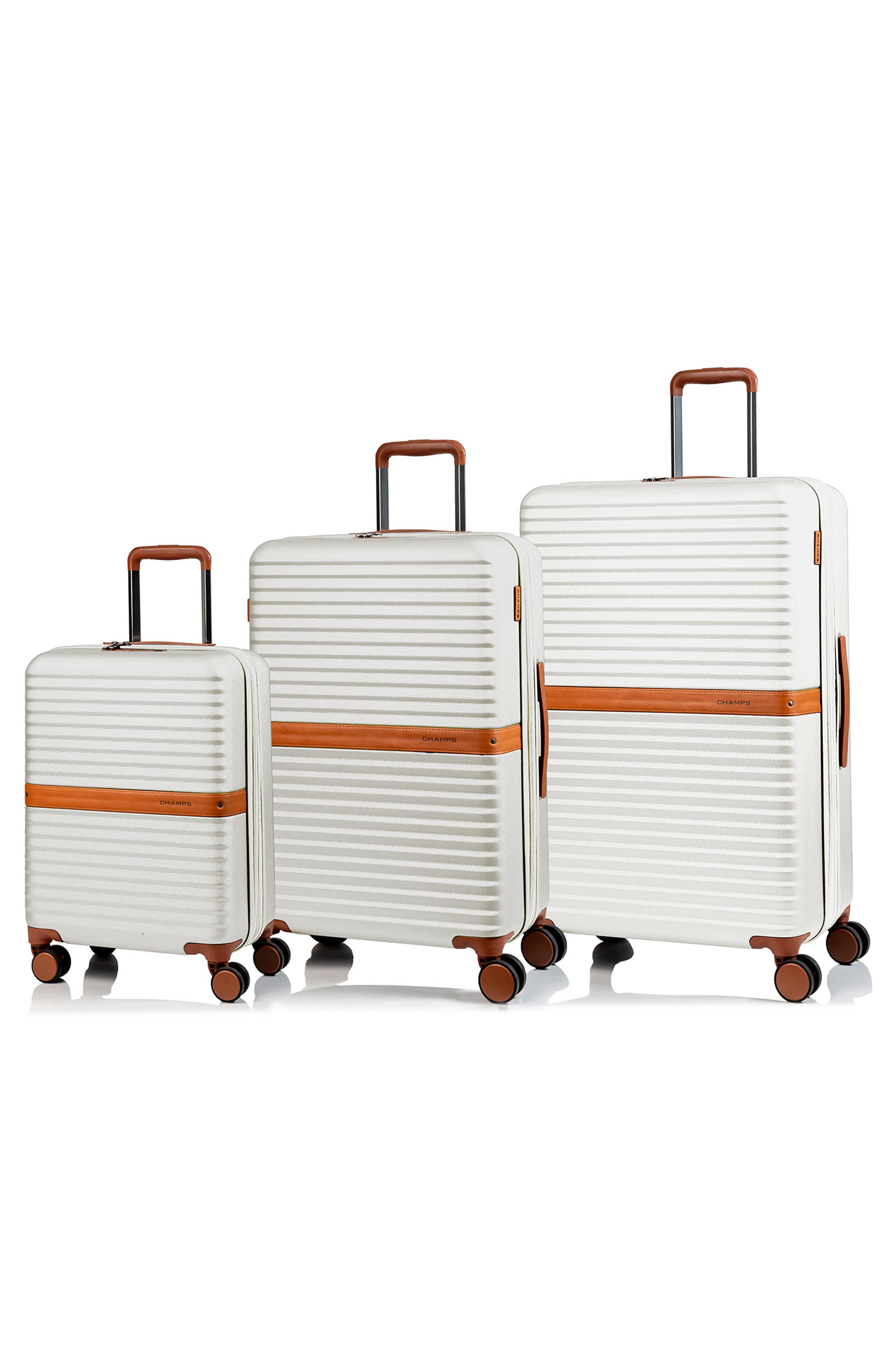 CHAMPS Vintage II 3-Piece Wheeled Luggage Set, Alternate, color, Ivory