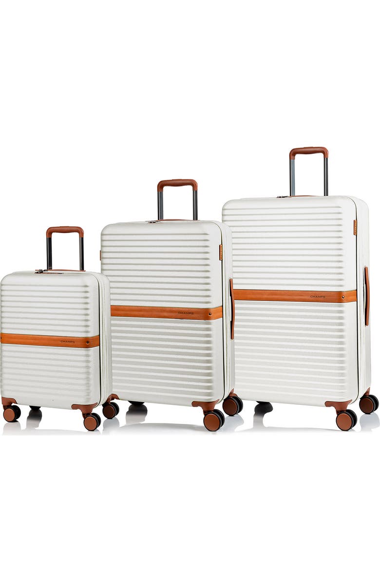 CHAMPS Vintage II 3-Piece Wheeled Luggage Set, Alternate, color, Ivory