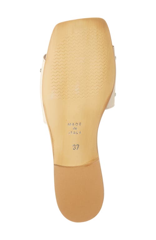 2 Twin Hearts Lea Stud & Grommet Slide Sandal In Beige