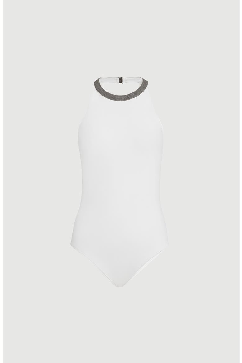 One-piece swimsuit, Main, color, White