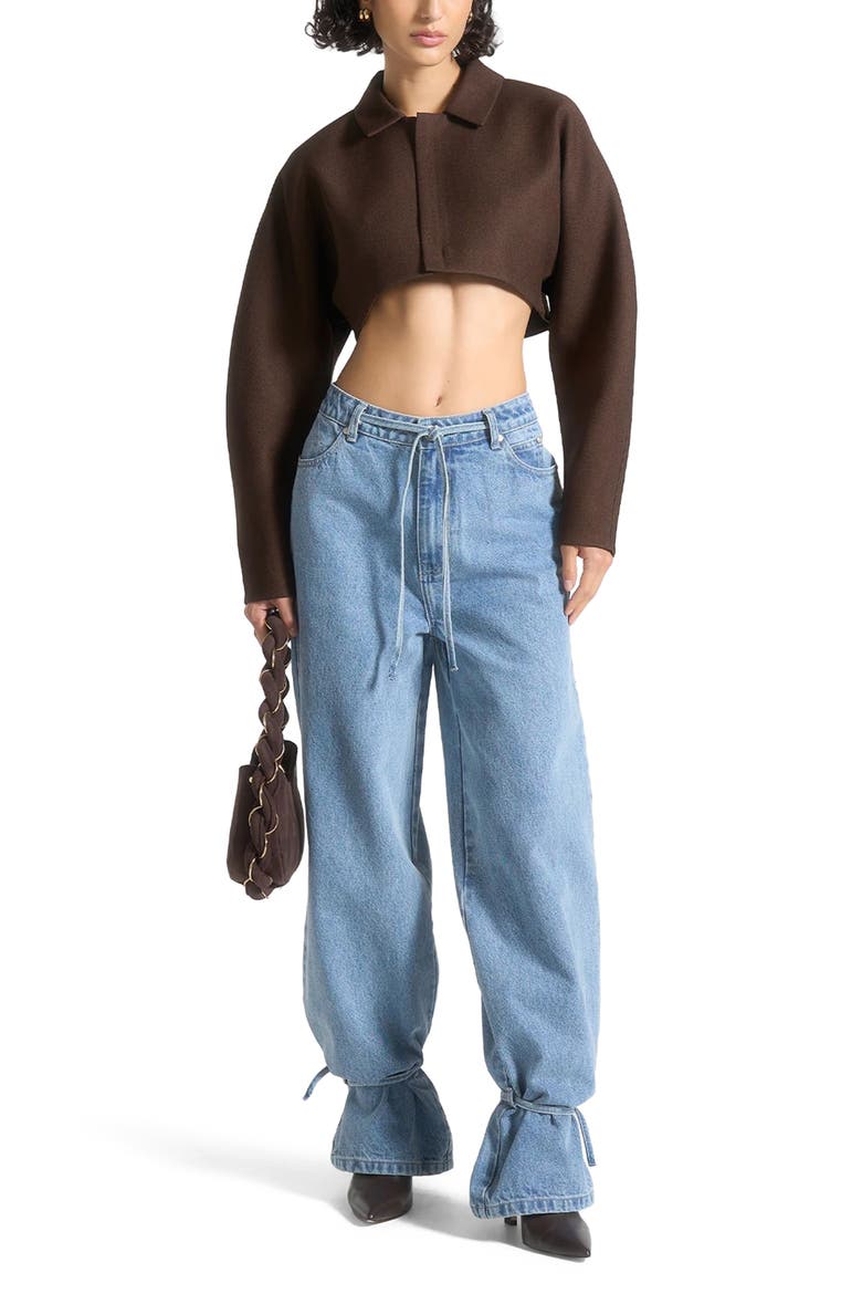 Elya Tailored Super Cropped Jacket, Alternate, color, Brown