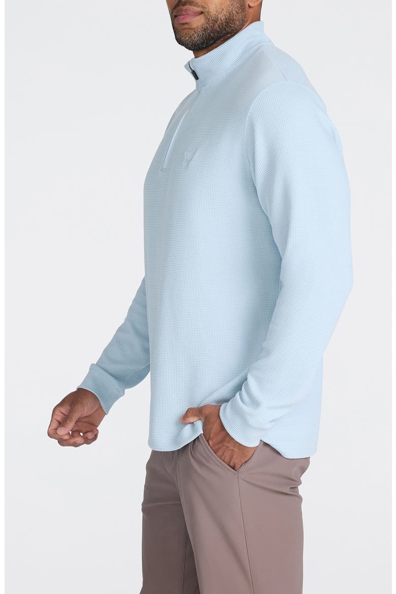 Waffle Knit Quarter Zip Pullover, Alternate, color, BABY BLUE