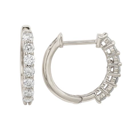 14K Gold 1.40cttw Diamond Huggie Hoop Earrings