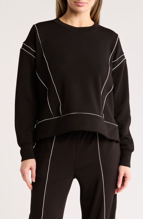 Piped Scuba Knit Sweatshirt